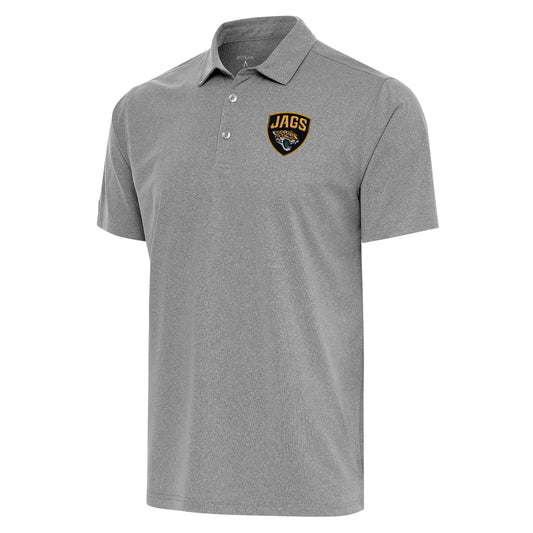 Jacksonville Jaguars Score Polo Shield Logo Gray Antigua