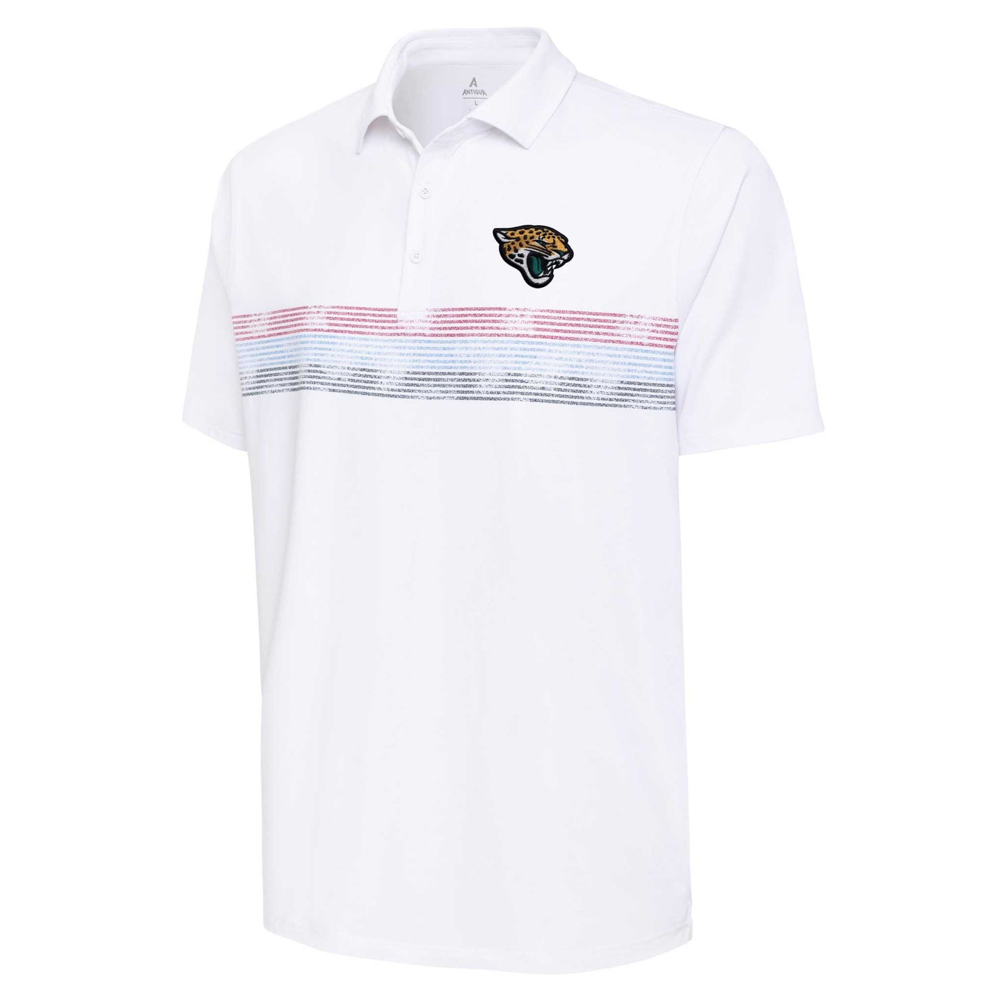Jacksonville Jaguars Dashing White Striped Polo Antigua