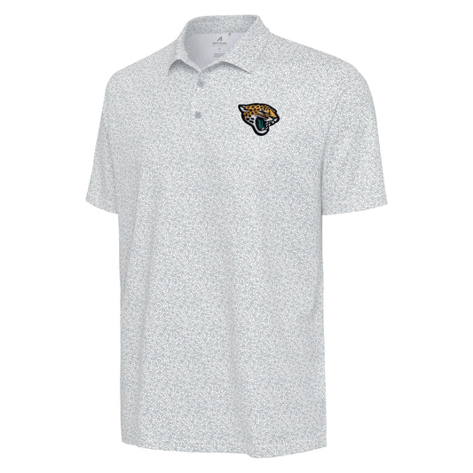 Jacksonville Jaguars Field Disty White Floral Polo. Antigua