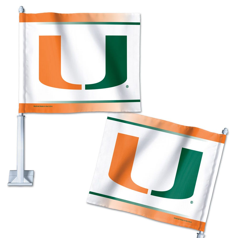 NCAA Miami Hurricanes WinCraft Car Flag 11.75" x 14"