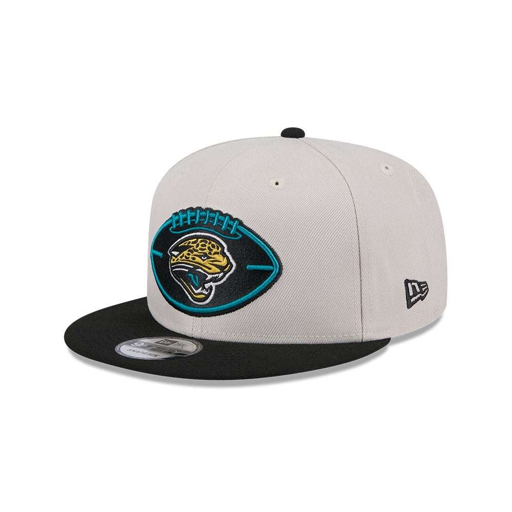 Jacksonville Jaguars New Era 2024 Sideline Historic 9Fifty Snapback Hat with adjustable closure and flat visor