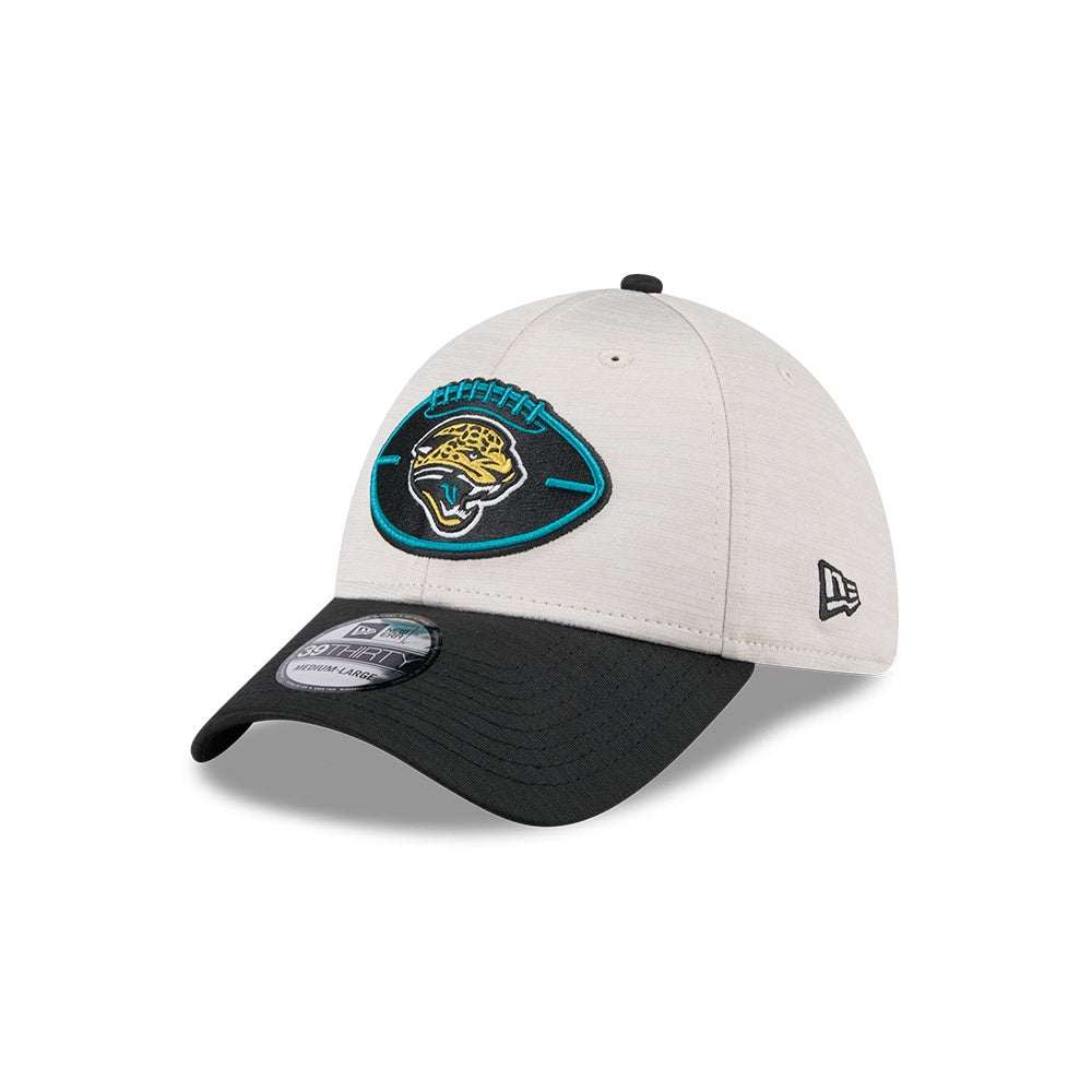 Jacksonville Jaguars 2024 historic teal and stone 39Thirty flex hat side view