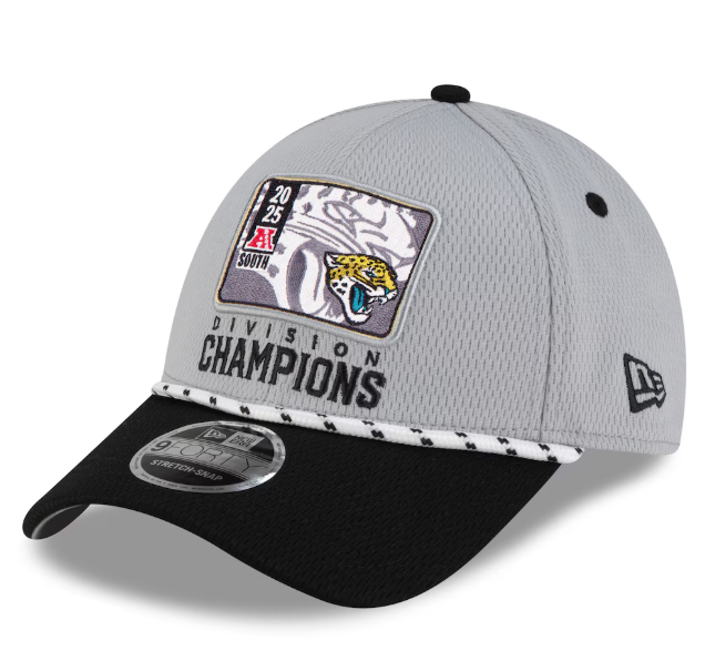 Jacksonville Jaguars New Era 2025 Division Champions 9Forty Stretch Snap Hat