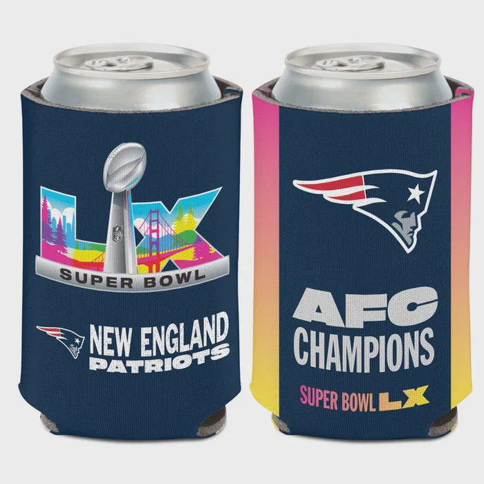 AFC Champions New England Patriots 12 oz Can Cooler - Super Bowl Edition - officially licensed fan gear