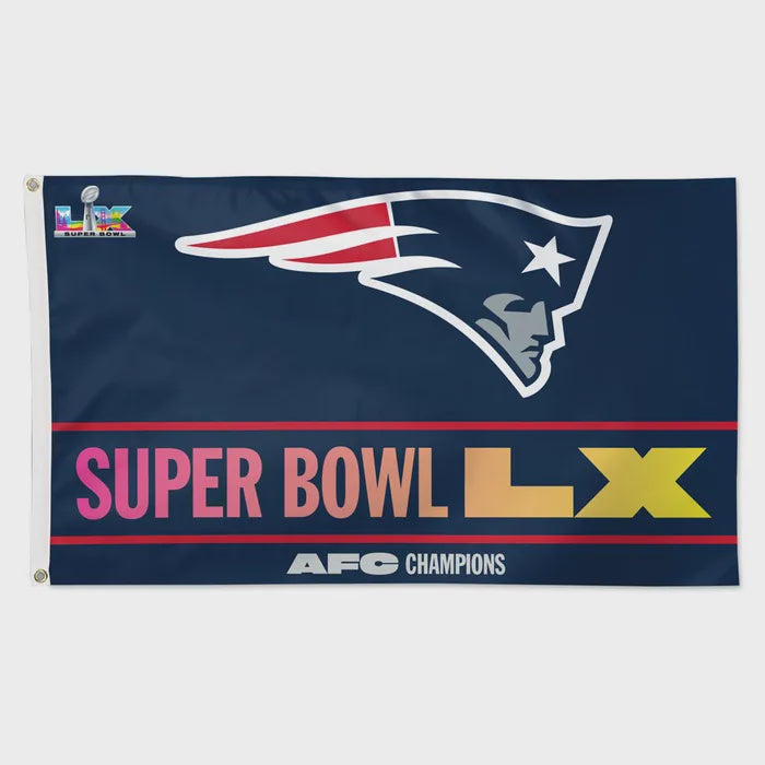 Deluxe 3' x 5' New England Patriots AFC Champions Flag - Celebrate Super Bowl Victory - officially licensed fan gear