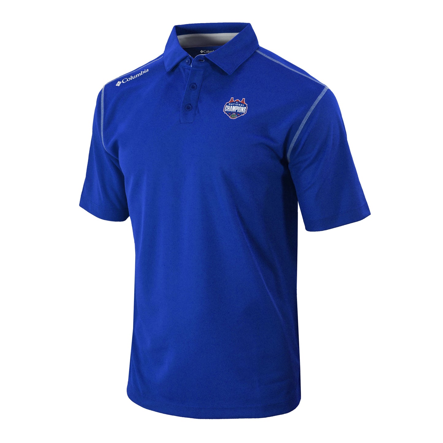 2025 Basketball National Champions Florida Gators Columbia Blue Omni-Wick Shotgun Polo