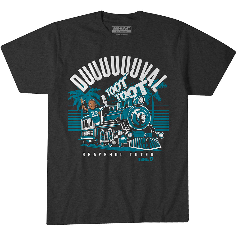 Jacksonville Jaguars Bhayshul Tuten Toot Toot Train T-Shirt - Charcoal