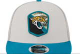 NFL Jacksonville Jaguars New Era Stone/Teal 2023 Salute To Service Low Profile 9FIFTY Snapback Hat