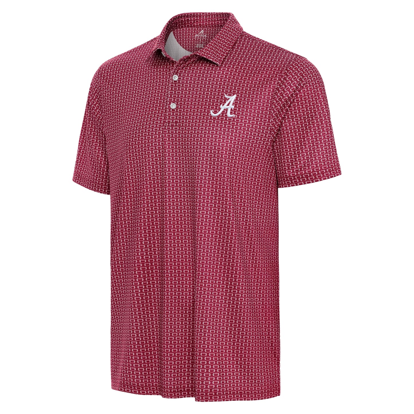 NCAA Alabama Crimson Tide Antigua Huddle Cardinal Red and White Polo