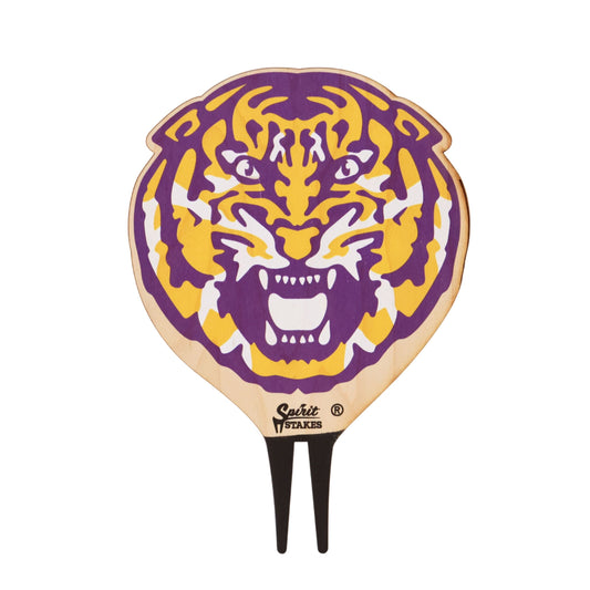 Louisiana State University Tiger Head Color Plant Stake