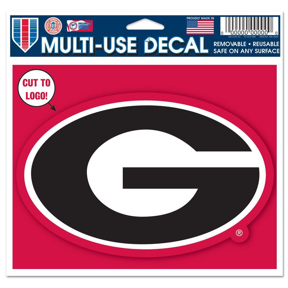 NCAA Georgia Bulldogs WinCraft 5.5x5.75 Multi Use Cut To Logo Decal