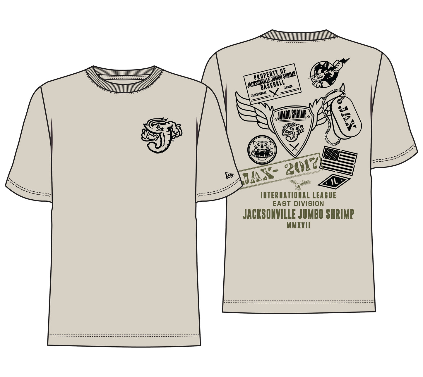 Jacksonville Jumbo Shrimp 2026 Armed Forces Day Shirt - officially licensed fan gear