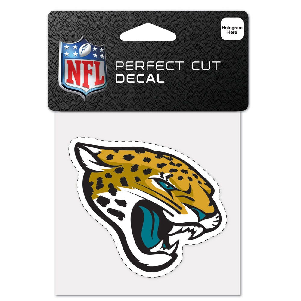 NFL Jacksonville Jaguars WinCraft Perfect Cut Color Decal 4 x 4 Inch Teal and Black