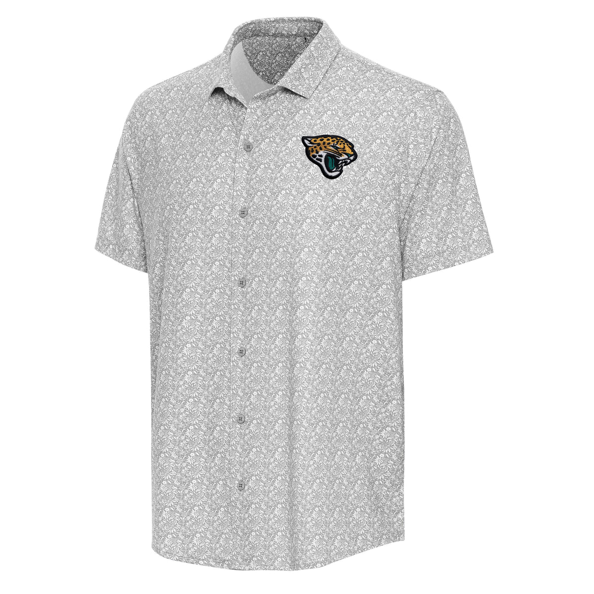 NFL Jacksonville Jaguars Antigua Lianthus Grey and White Knit Polo