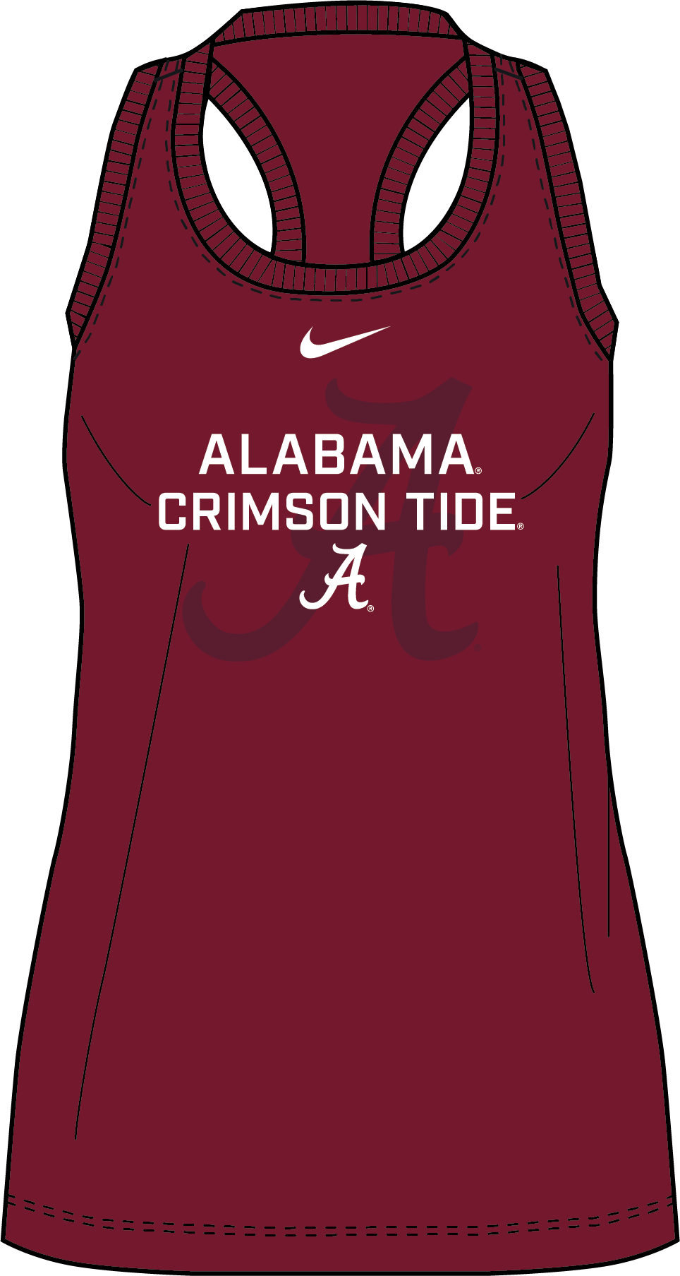 NCAA Alabama Crimson Tide Nike Women's Racerback Tank (Garnet)