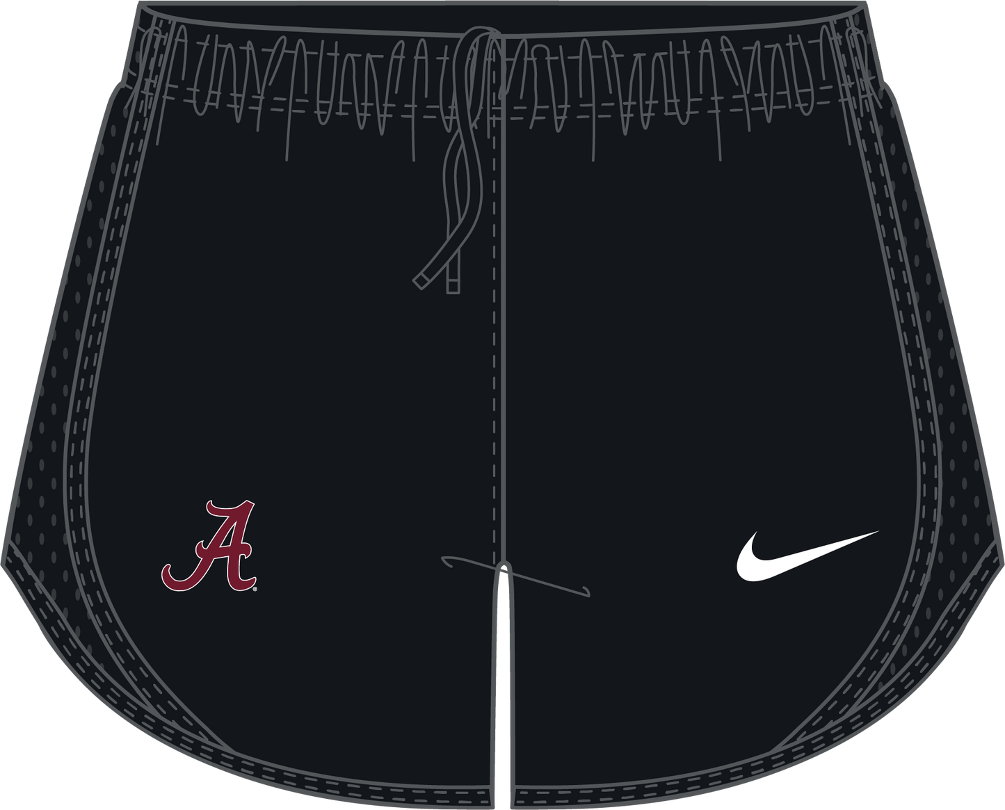 NCAA Alabama Crimson Tide Nike Women's Tempo Short (Black)