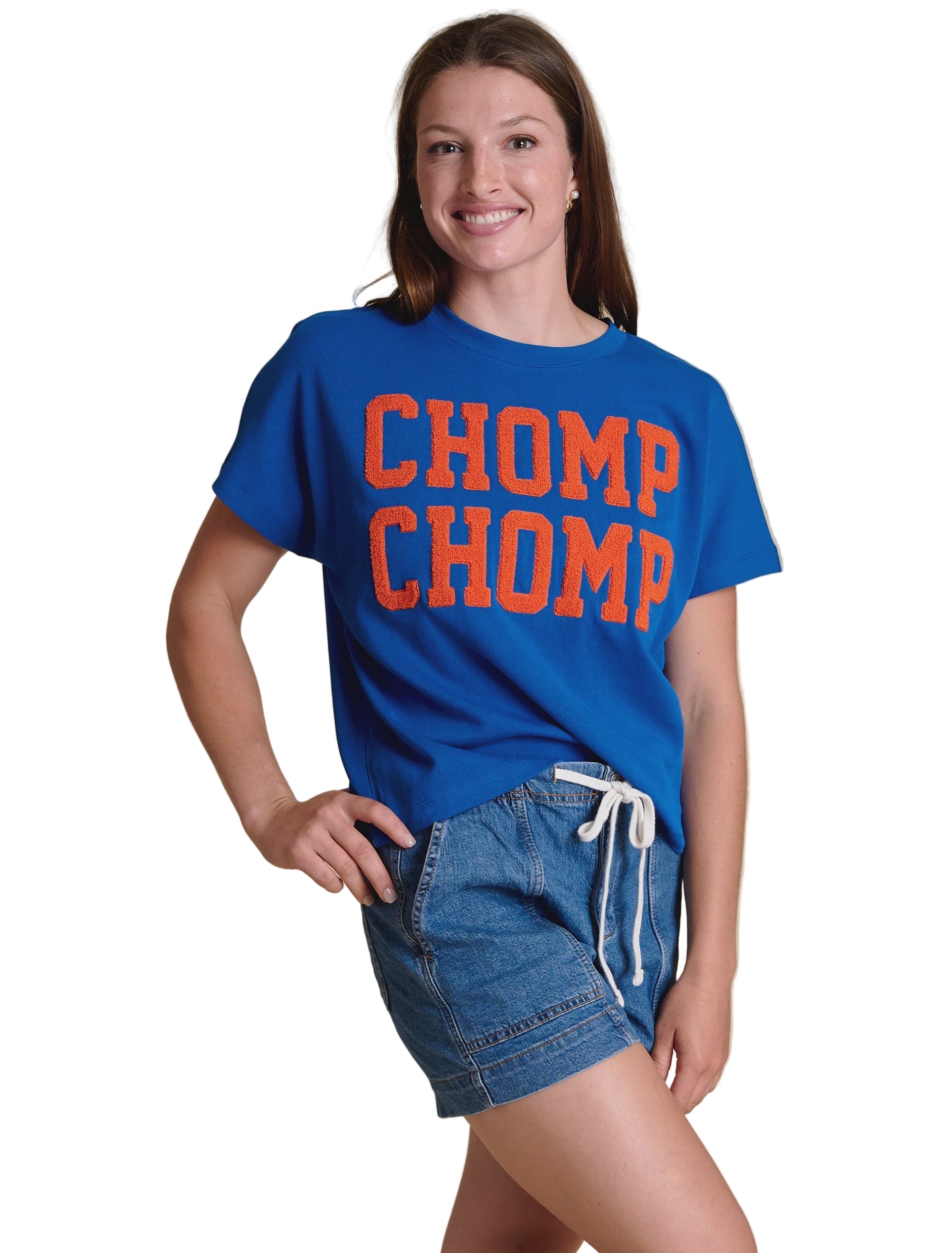 Florida Gators The Boxy Chenille Shirt blue Women's