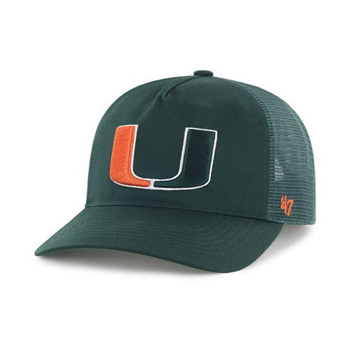 NCAA Miami Hurricanes '47 Brand Dark Green Mesh Hitch Snapback Hat