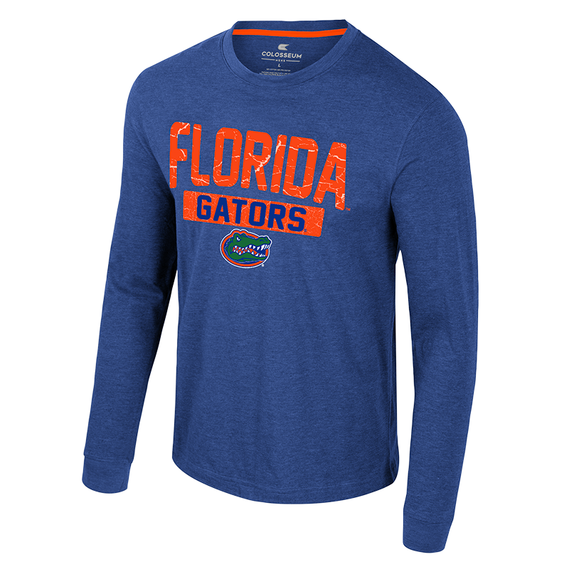 Florida Gators Long Sleeve Distressed Blue Colosseum Shirt