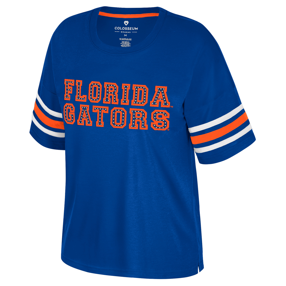 NCAA Florida Gators Colosseum Women's Tina Studded Royal T-Shirt