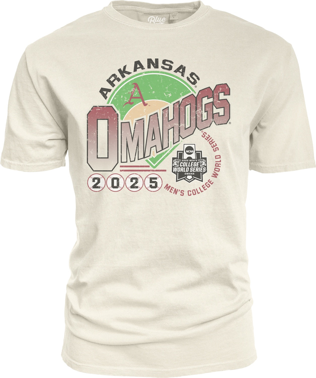 NCAA Mens College World Series 2025 Omahogs Deep Drive Soft Ivory T-Shirt
