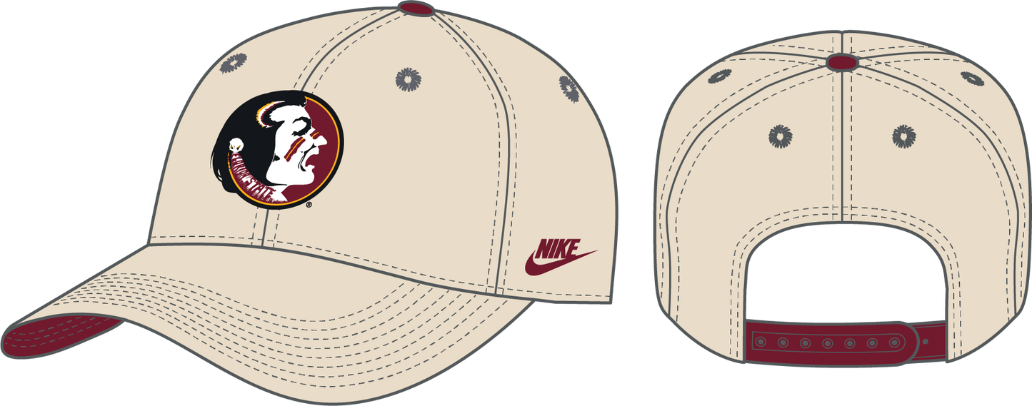 NCAA Florida State Seminoles Nike Dri-FIT Rise Legacy Structured Adjustable Cap