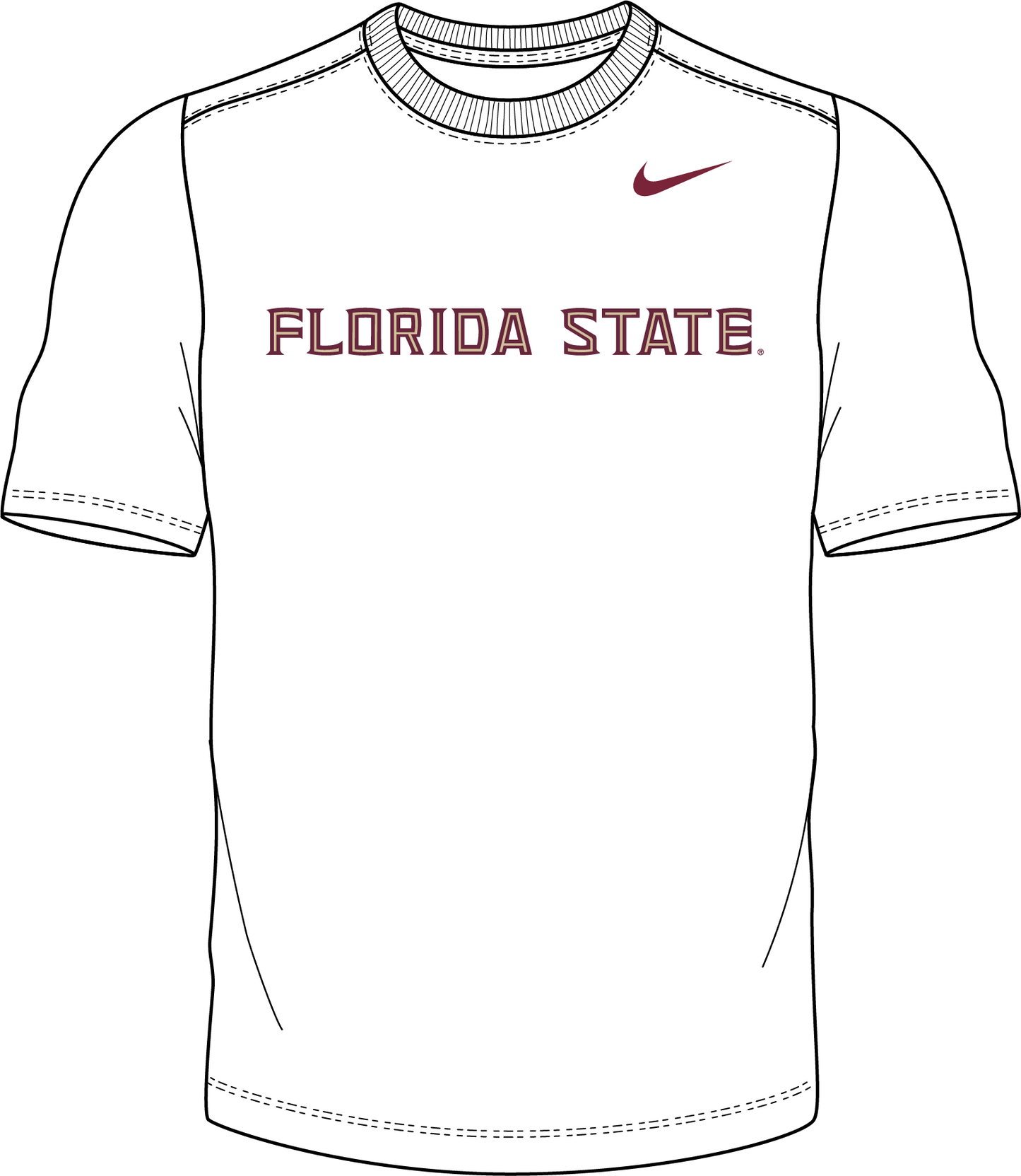 NCAA Florida State Seminoles Nike Men's Cotton Primary Wordmark Tee (Black/Gold)