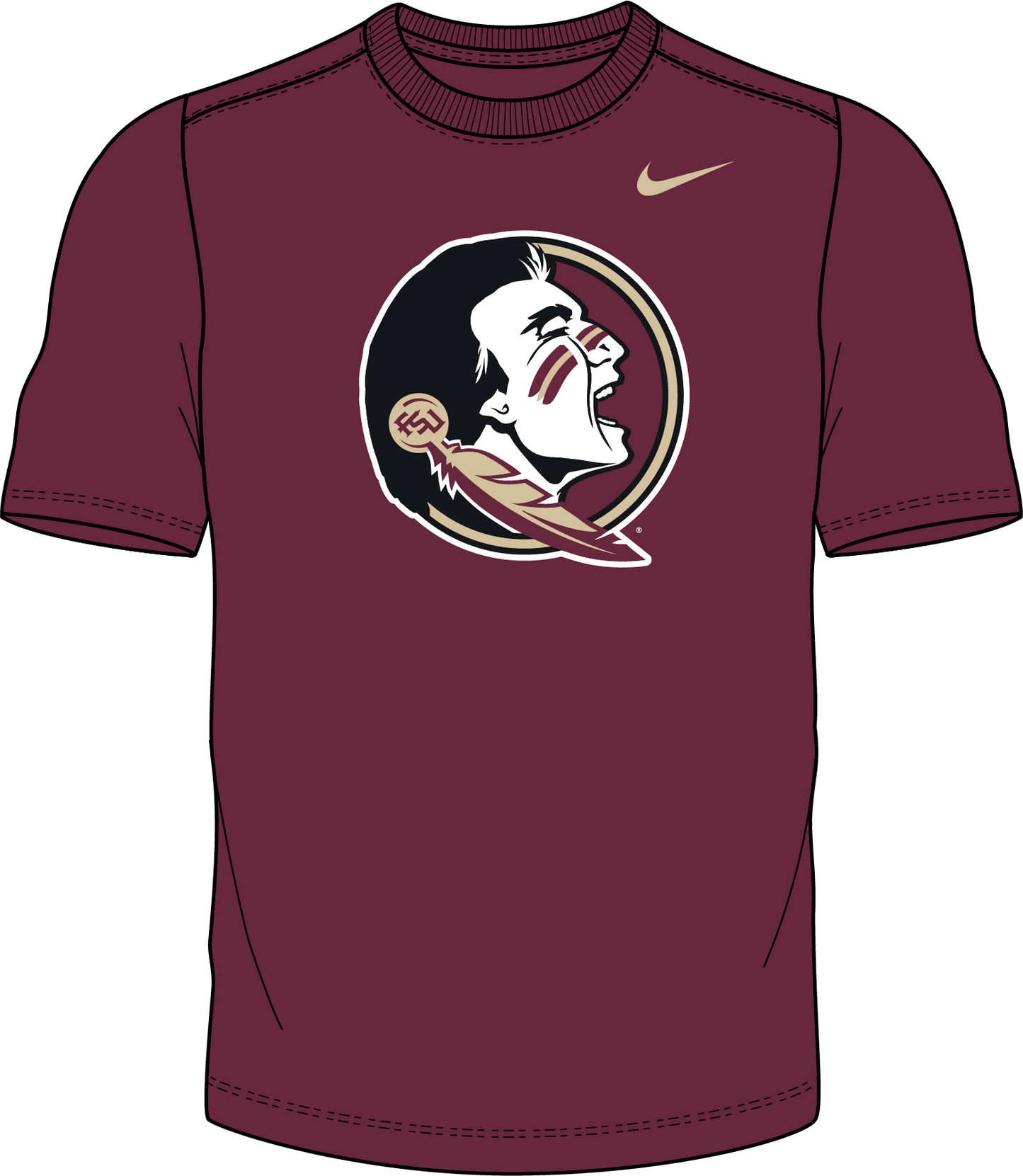 NCAA Florida State Seminoles Nike Men's Cotton Primary Logo Tee (Garnet)