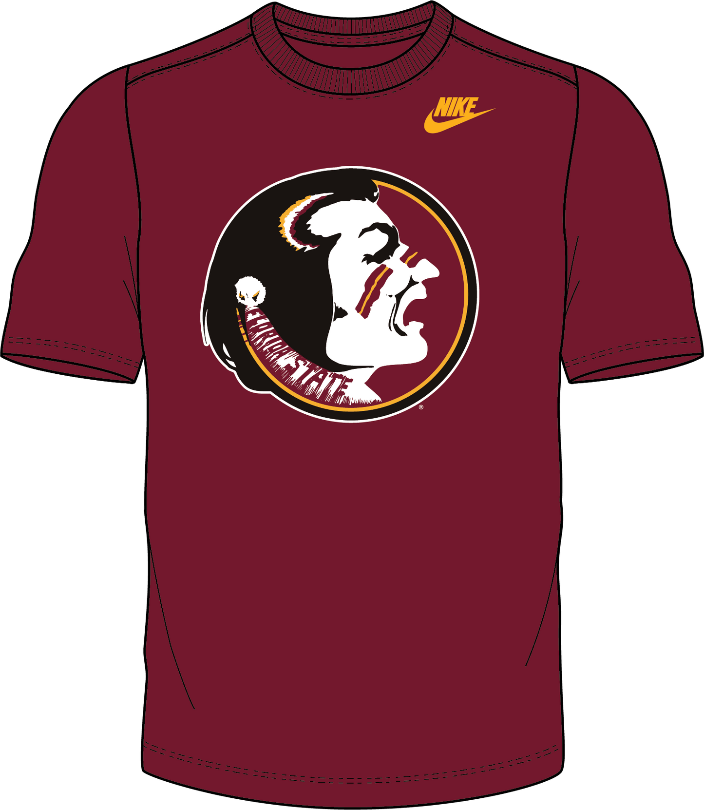 NCAA Florida State Seminoles Nike Men's Legacy Cotton Alternate Logo Tee (Garnet)