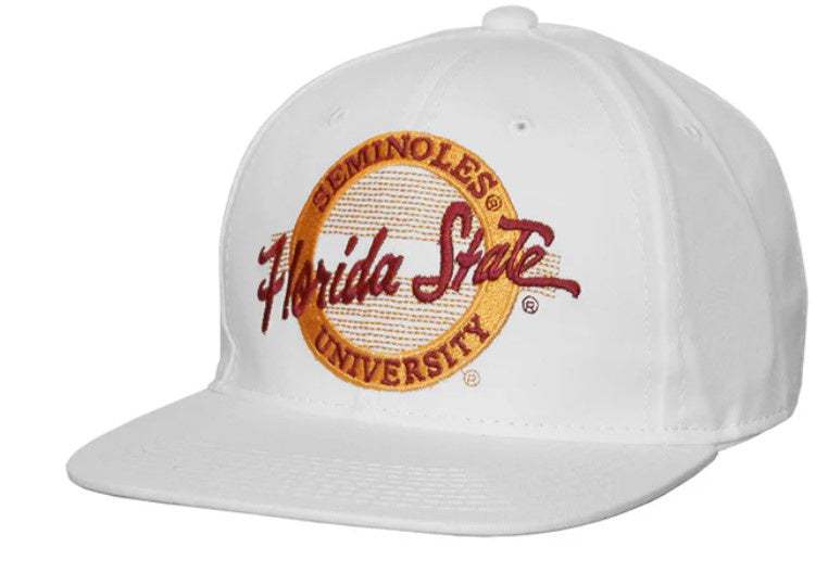 Florida State Seminoles vintage logo snapback hat with structured crown and adjustable closure