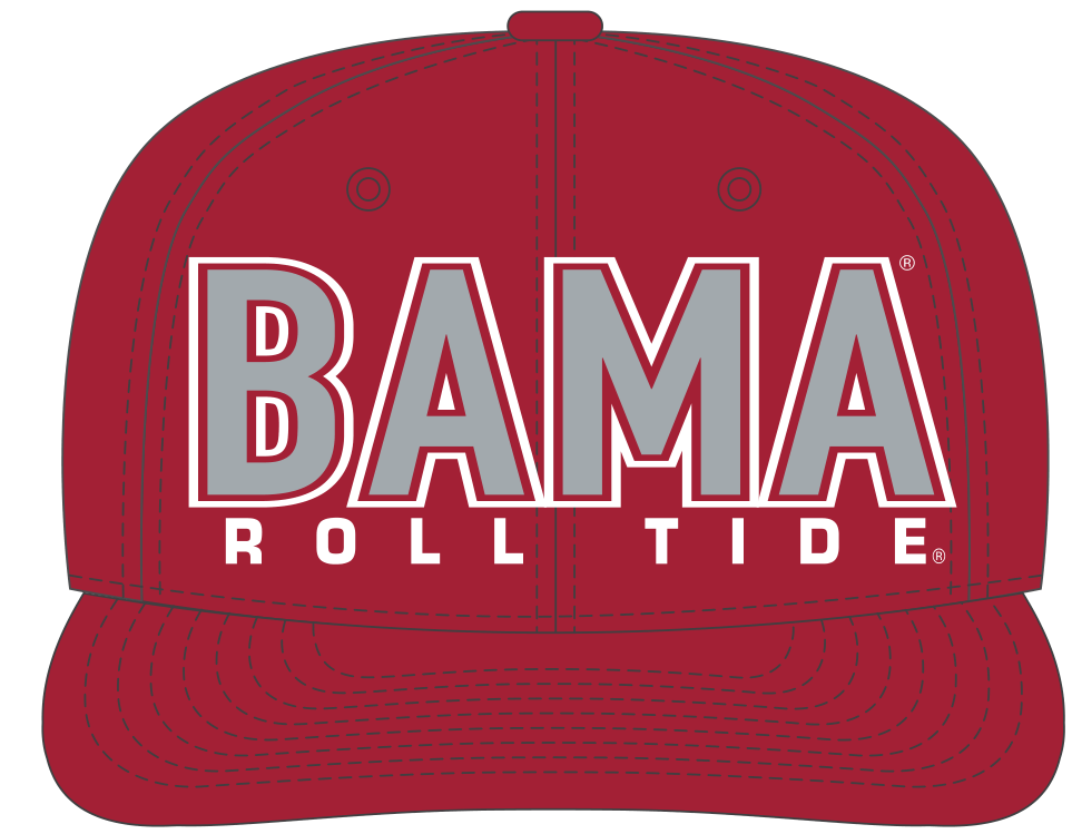 NCAA Alabama Crimson Tide The Game Bama Roll Tide 3D Embroidered Cardinal Snapback Hat