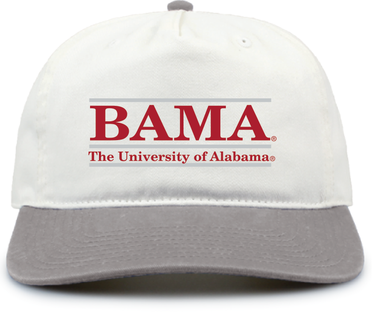 NCAA Alabama Crimson Tide The Game Bama Bar Design Ivory and Grey Snapback Hat