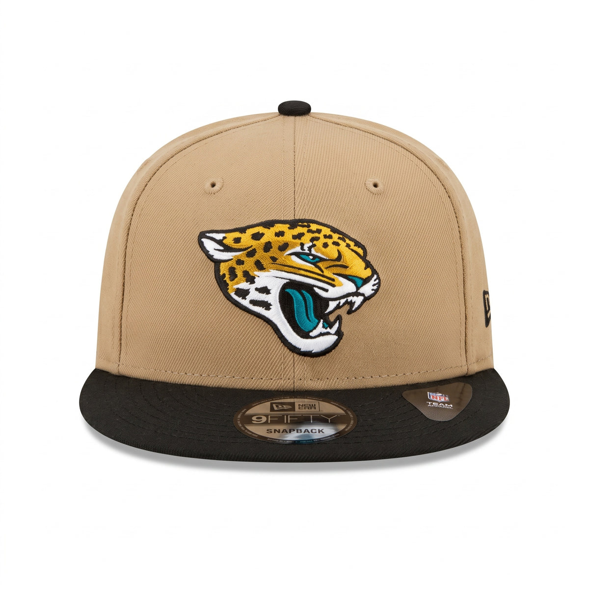 NFL Jacksonville Jaguars New Era 9FIFTY Snapback Hat - Khaki 2-Tone