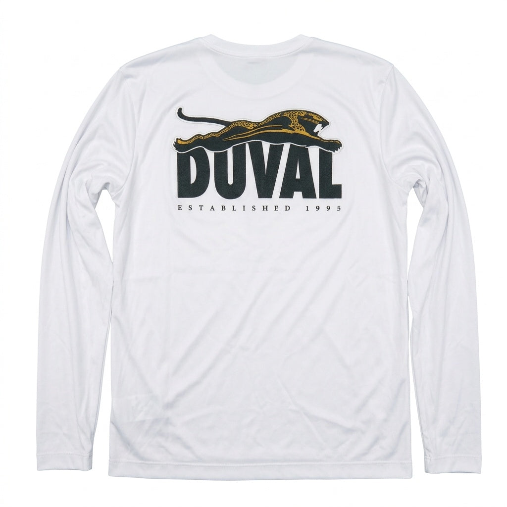 GenJag Jacksonville Jaguars 1995 Leaping Jaguar White Men's Long Sleeve Tee