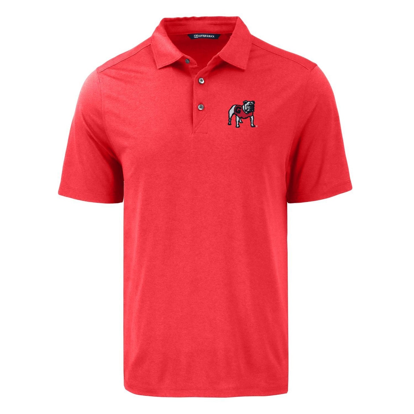 NCAA Georgia Bulldogs Cutter & Buck Red Coastline Recycled Double Peached Mens Polo