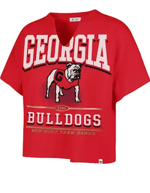 GEORGIA BULLDOGS ELATION '47 OVERSIZED NOTCH NECK TEE WOMENS - officially licensed fan gear