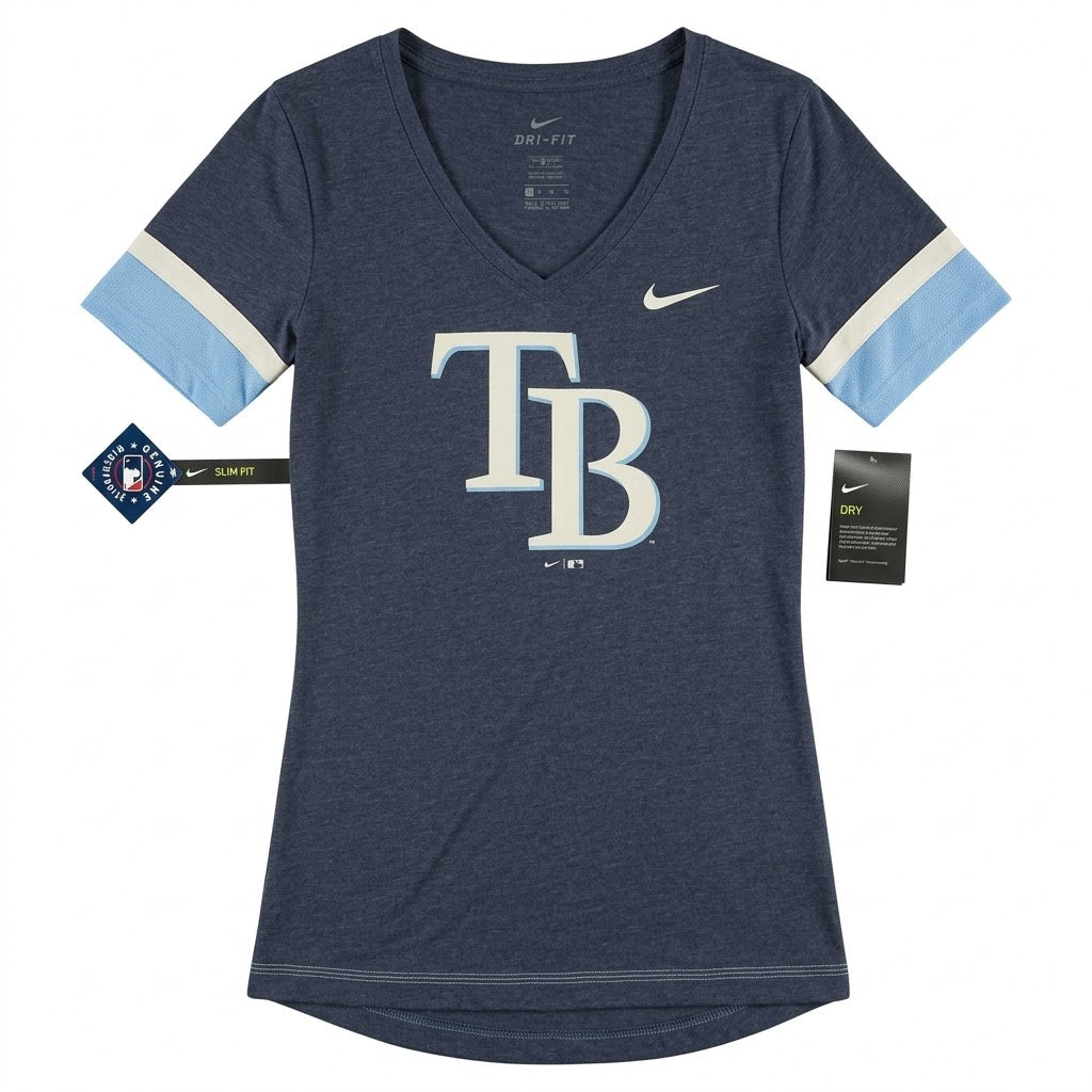 Tampa Bay Rays New Era Women's Gameday V-Neck T-Shirt - Navy