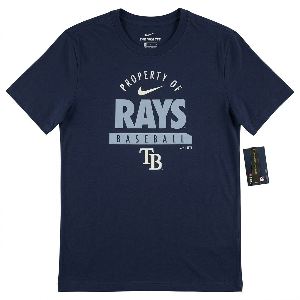 Tampa Bay Rays Blue Cotton Tee T Shirt Mens Nike Property Of