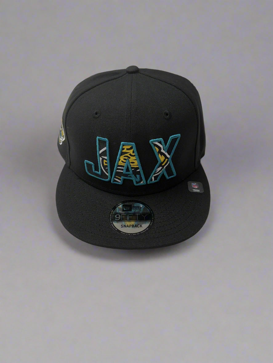 Jacksonville Jaguars JAX Slogan Vintage Logo Custom 9Fifty Snapback Black