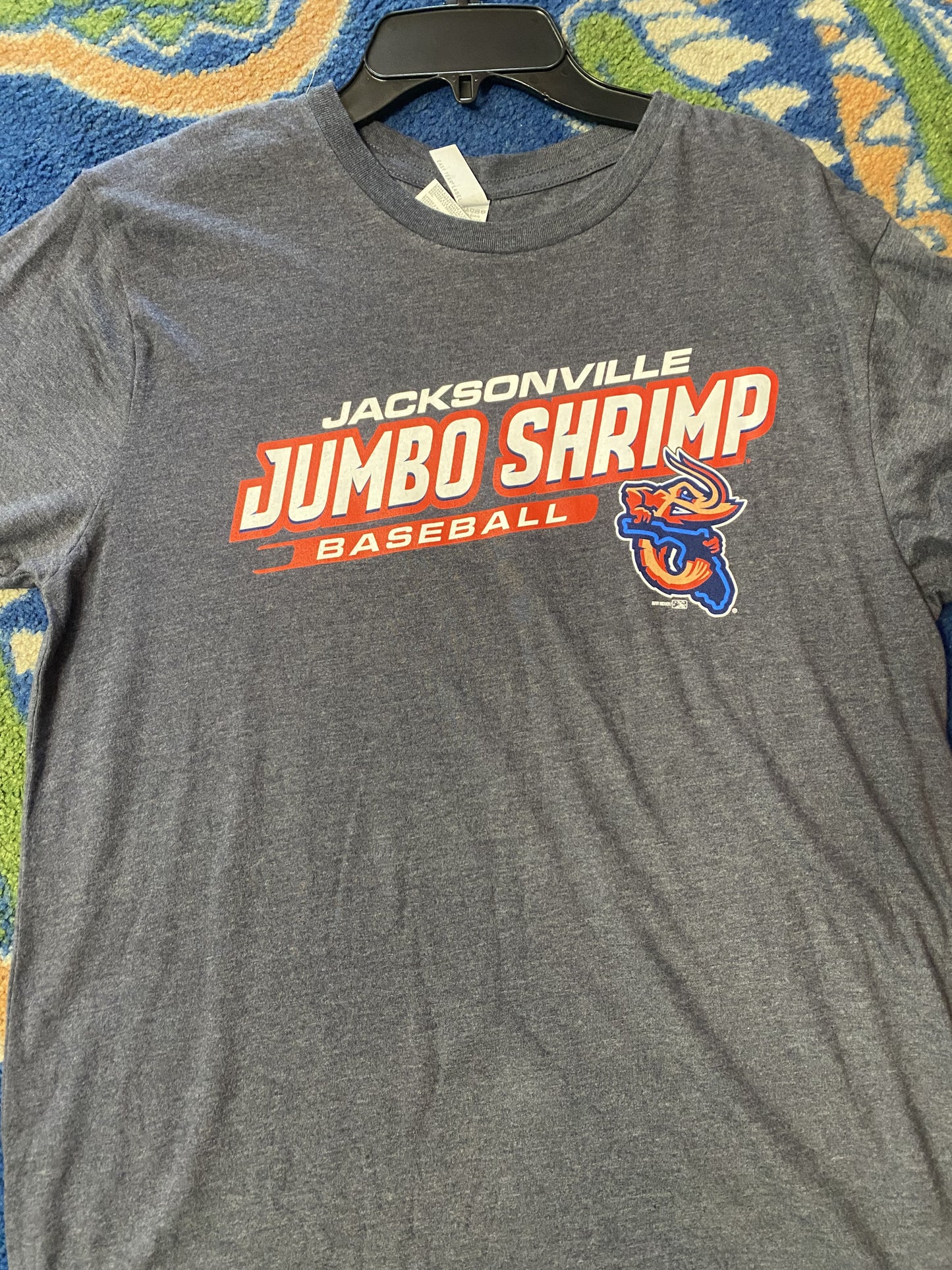 Jacksonville Jumbo Shrimp Brimm Ridder Charcoal Baseball T-Shirt