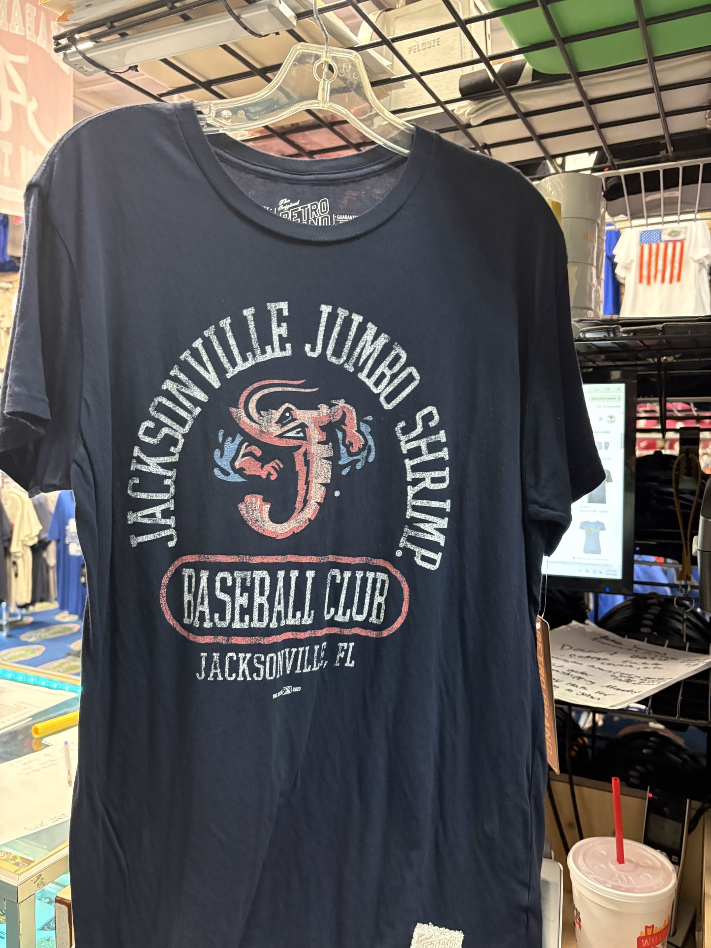 Jacksonville Jumbo Shrimp Retro Brand Baseball T-Shirt