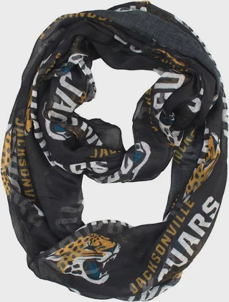 Jacksonville Jaguars Sheer Infinity Scarf Black - officially licensed fan gear