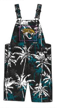 Jacksonville Jaguars FOCO Women/ Floral Palm Short Overalls