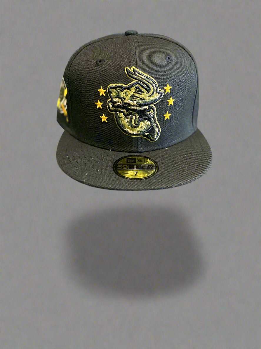 Jacksonville Jumbo Shrimp New Era 59Fifty Armed Forces fitted hat with embroidered logo