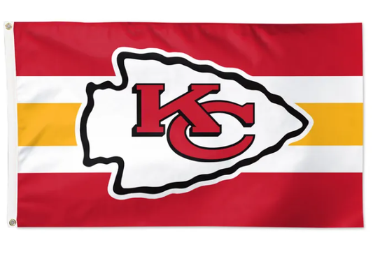 Kansas City Chiefs Wincraft 3X5 Horizontal Stripe Flag - officially licensed fan gear