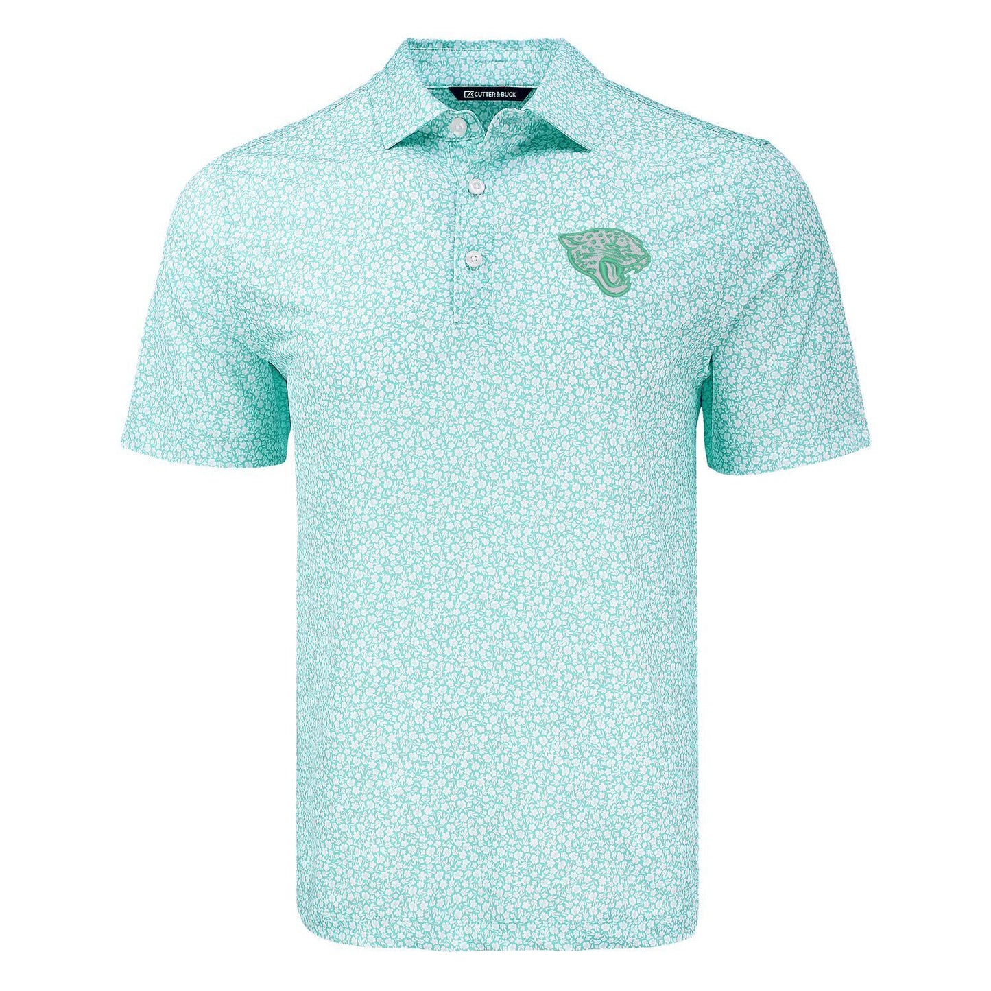 Jacksonville Jaguars Geen Pike Eco Flora Print Stretch Polo Cutter & Buck