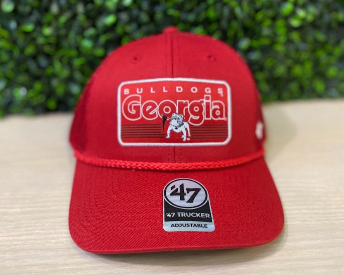georgia gear Men's 47 Brand Georgia Bulldogs Red Trucker Rope Hat