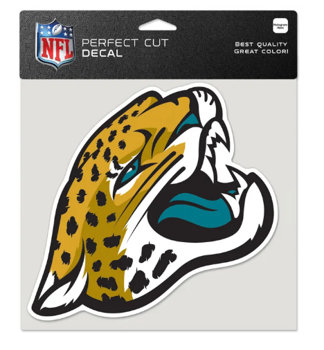 Jacksonville Jaguars Wincraft Jag Head Perfect Cut Decal 8" X 8" - officially licensed fan gear