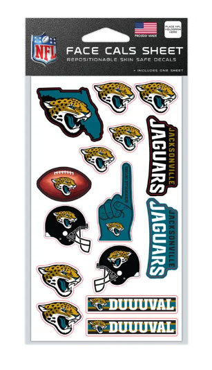 Jacksonville Jaguars Wincraft Face Cals Pack - officially licensed fan gear