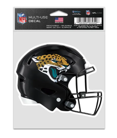Jacksonville Jaguars Wincraft Jags Helmet Decal 3.75" X 5" - officially licensed fan gear